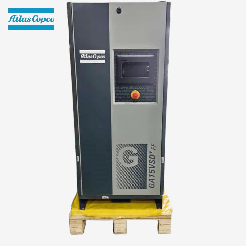 Atlas Copco GA15 VSD Plus FF 15kW 20KM Sprężarka śrubowa z wtryskiem oleju o zmiennej prędkości Zintegrowana suszarka